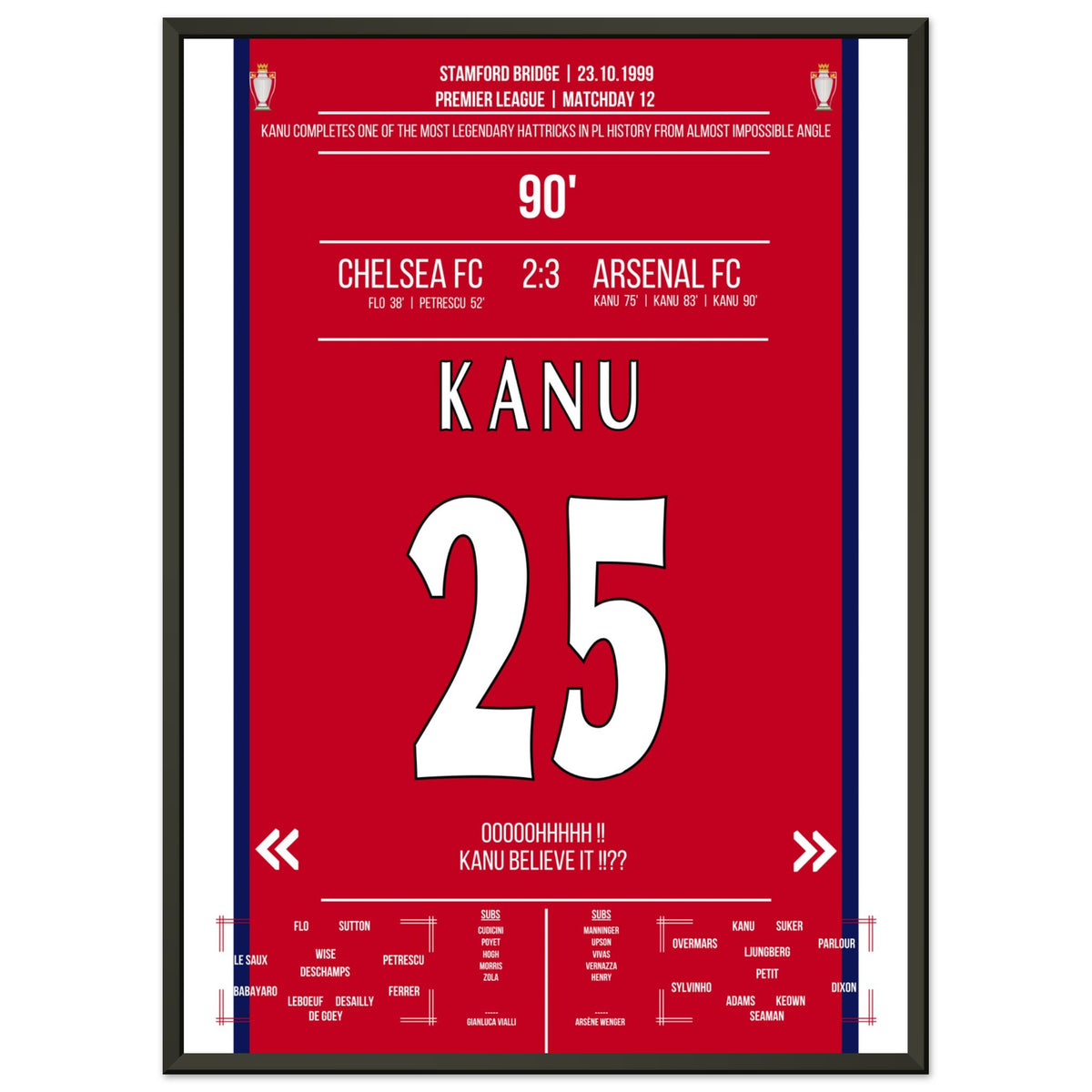 Kanu believe it !? Kanu's legendary hat-trick at Stamford Bridge