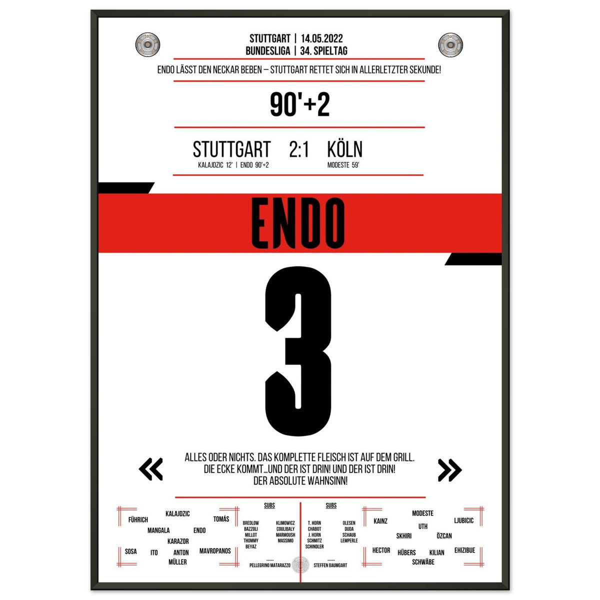Relegation at the last second! Captain Endo with winning goal against Cologne | Quote version