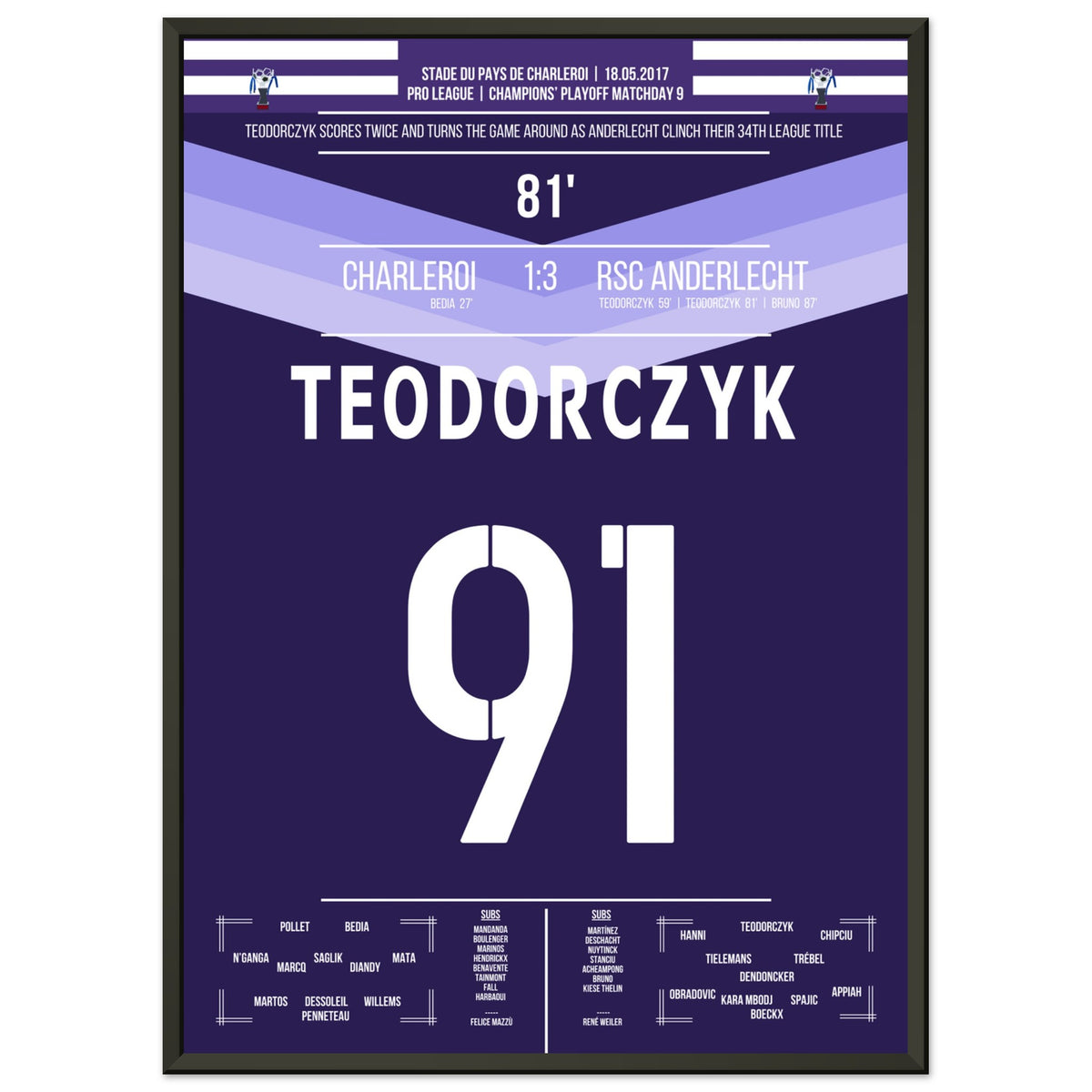 Teodorczyk Fires Anderlecht to Their 34th Title