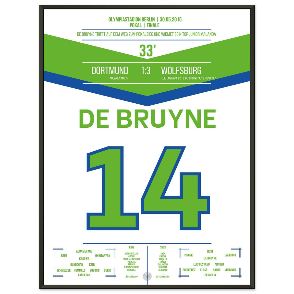 De Bruyne leads the Wolves to DFB-Pokal victory in 2015 against Dortmund
