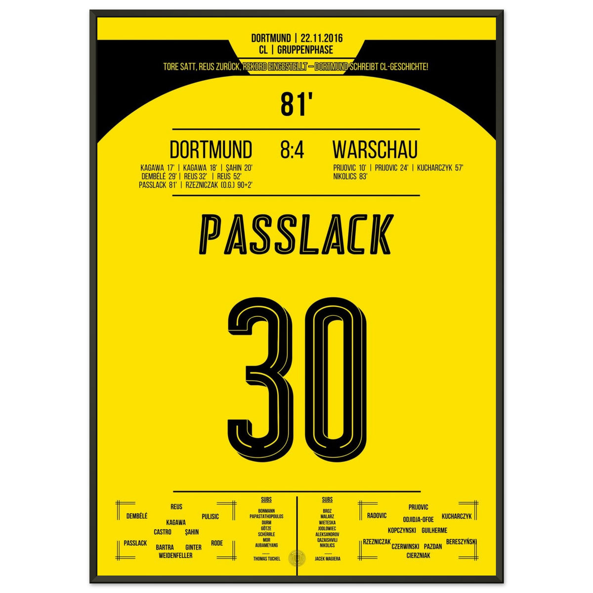 Dortmund's historic win over Legia Warschau