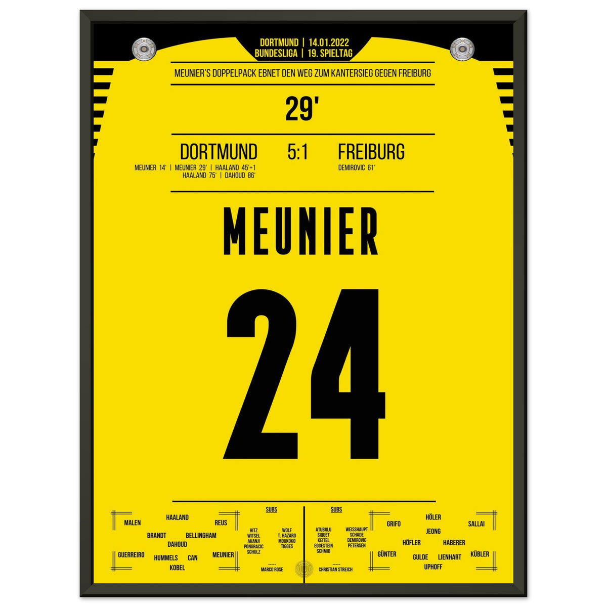 Meunier's brace against Freiburg