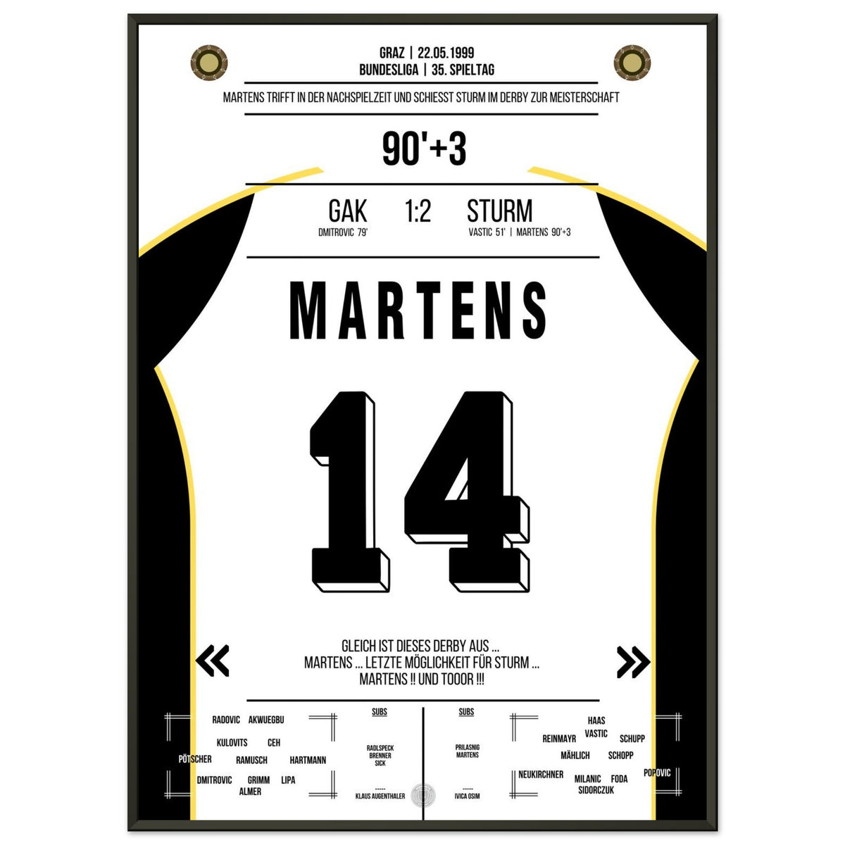 Martens Fires Sturm Graz to the Title in the 1999 Derby
