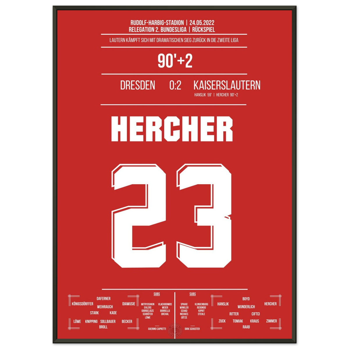 Return to the second division - Lautern's win in the relegation second leg in Dresden