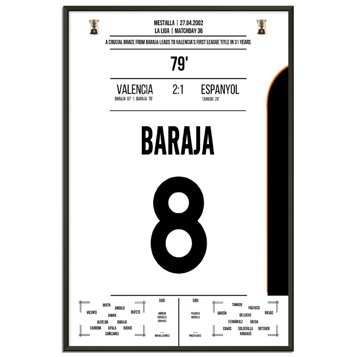 Baraja Turns the Game Around Against Espanyol on the Way to Valencia's First Title in 31 Years
