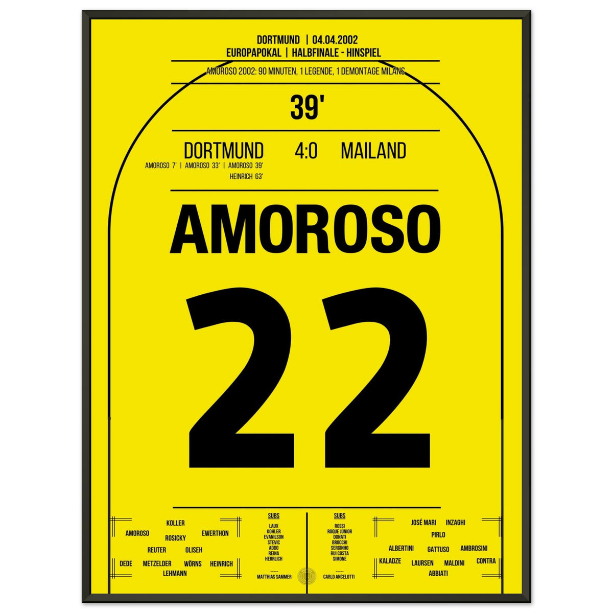 Amoroso hat-trick in the semi-final against Milan in 2002
