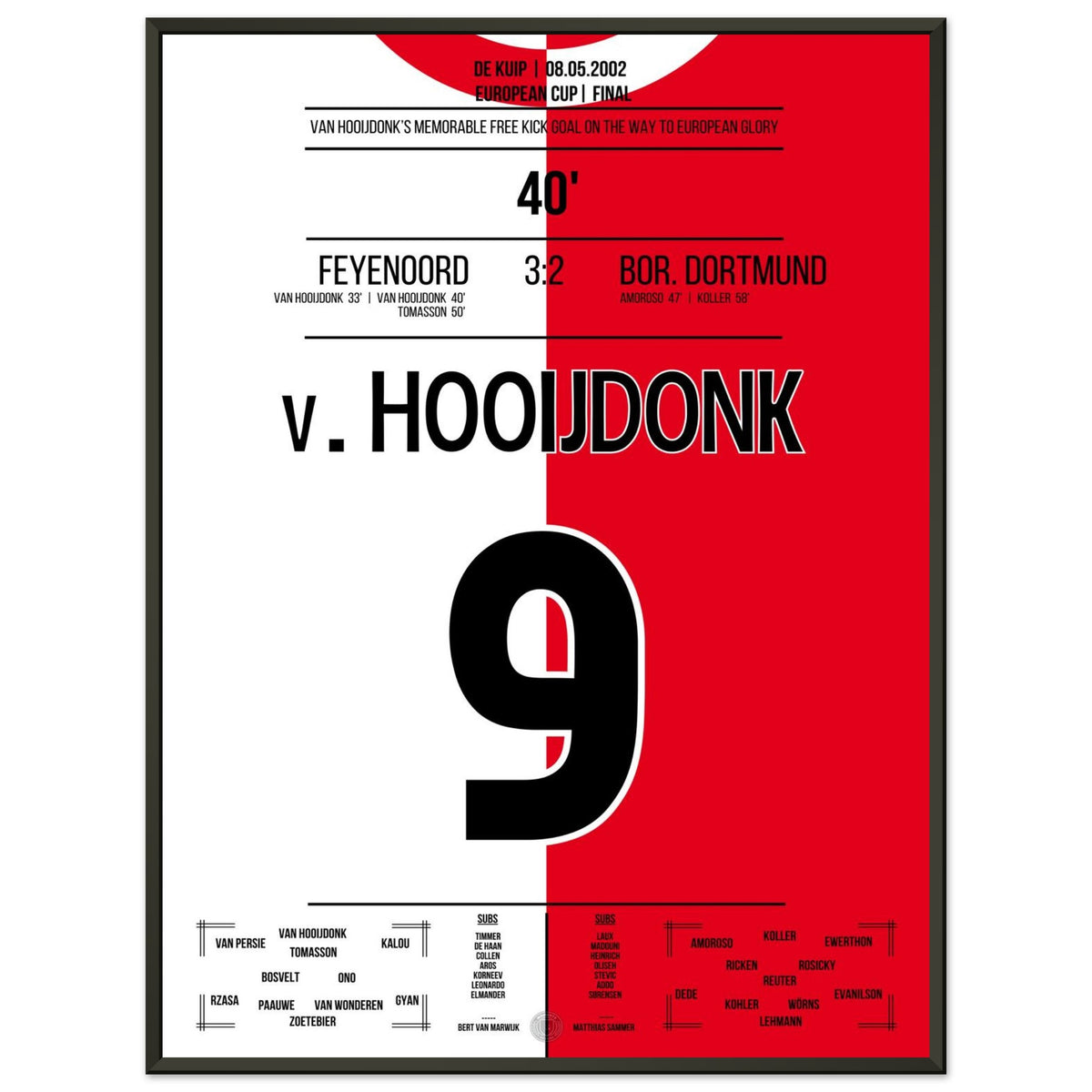 Van Hooijdonk free kick goal in Feyenoord's European Cup triumph in 2002