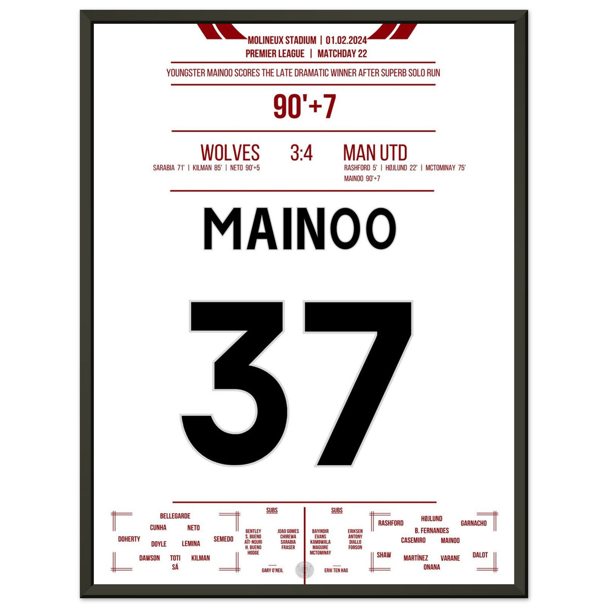 Mainoo's dramatic winner at Wolves