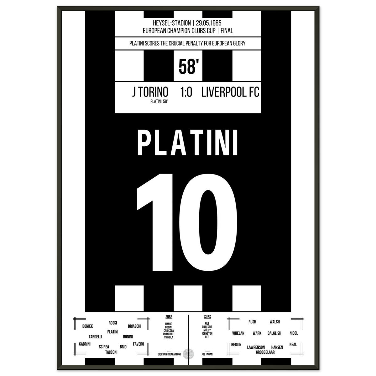 Platini's decisive penalty against Liverpool in the European Cup final 1985