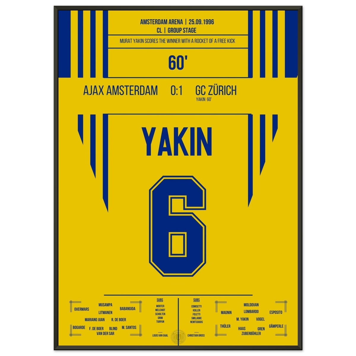 Yakin's free-kick rocket to victory at Ajax in 1996