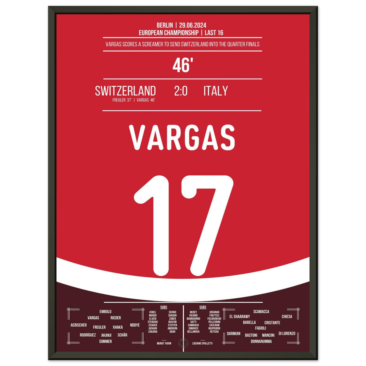 Vargas shoots Switzerland into the quarter-finals with a dream goal