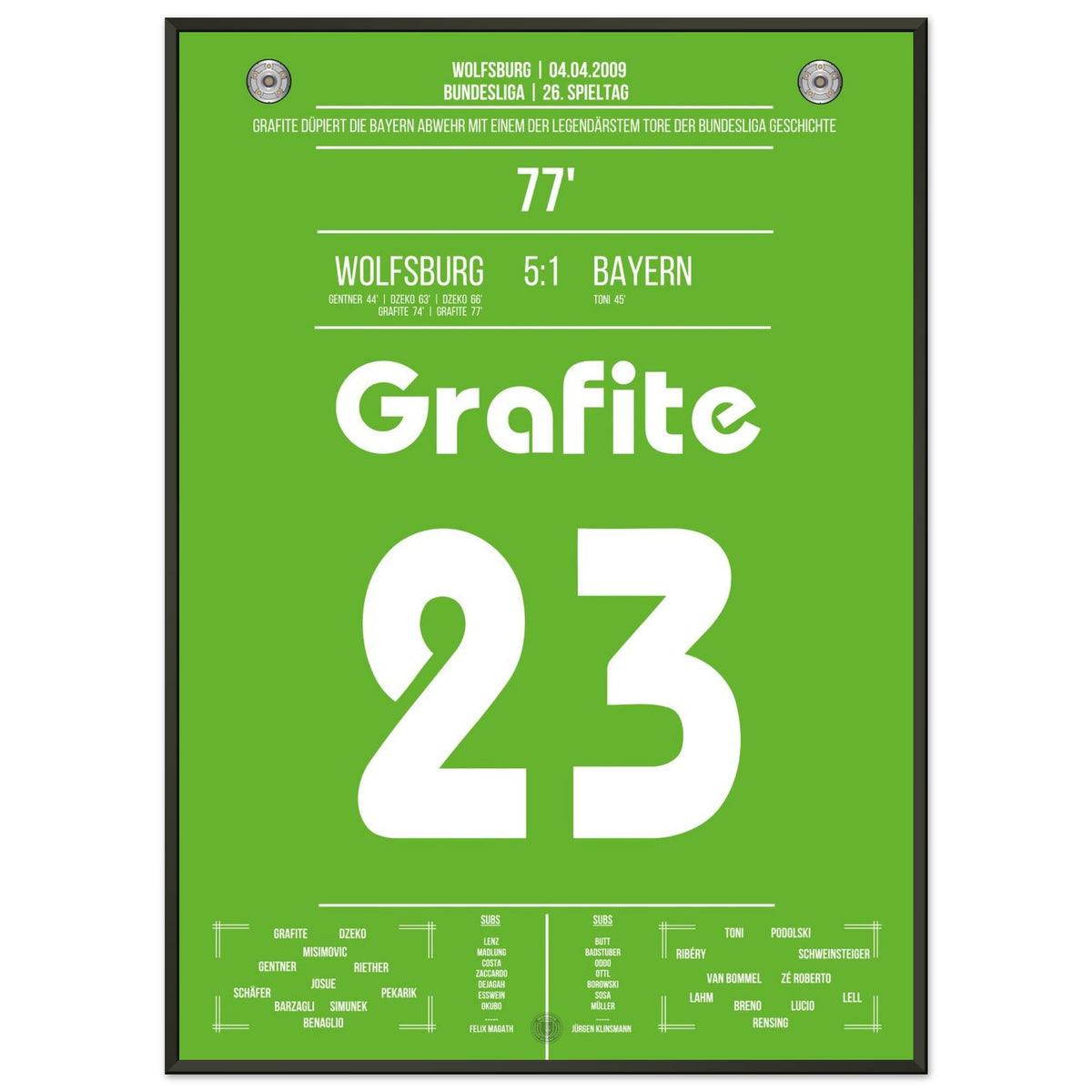 Grafite's Legendary Goal in Wolfsburg's 5-1 Win Against Bayern, 2009