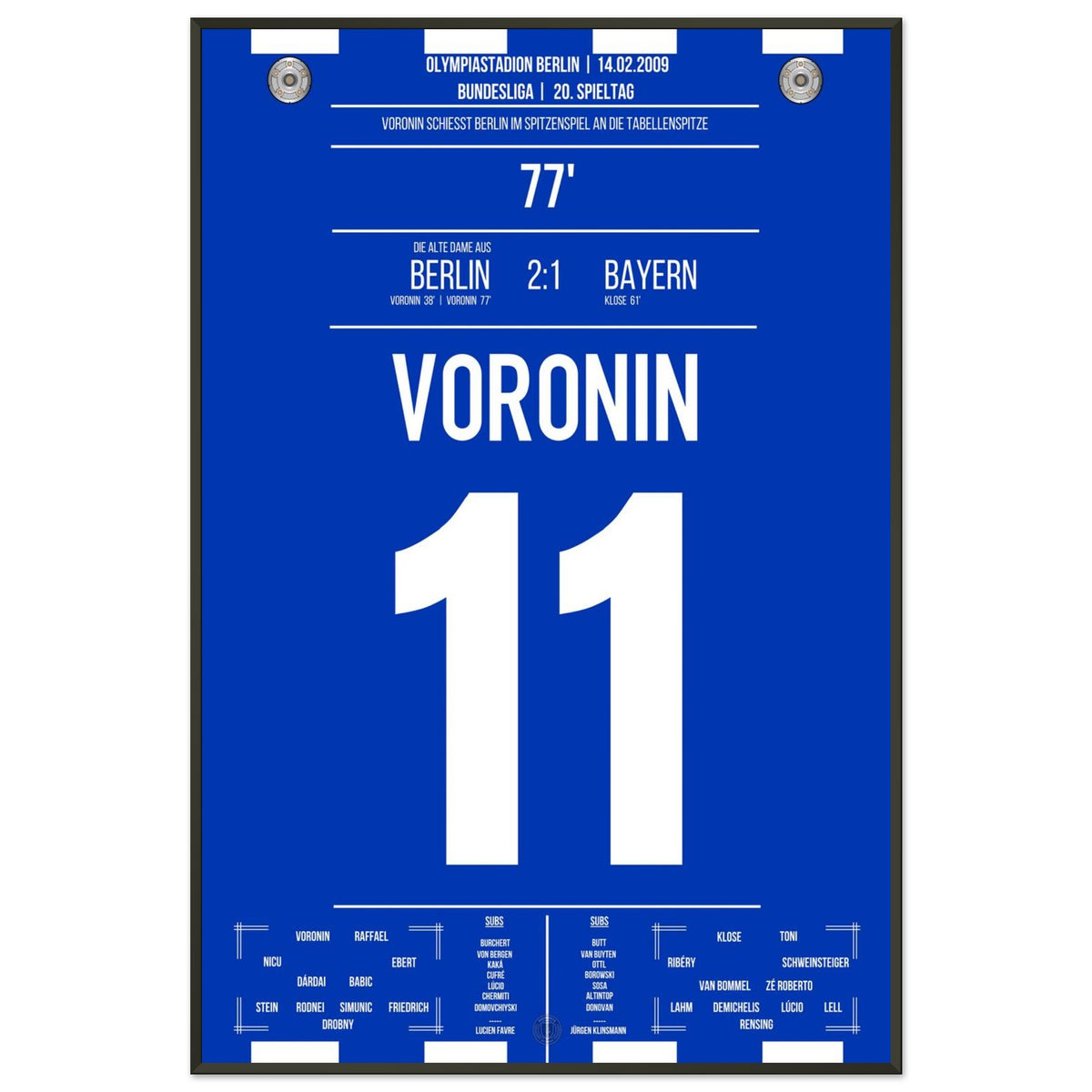Voronin's goal to take the league lead against Bayern in 2009