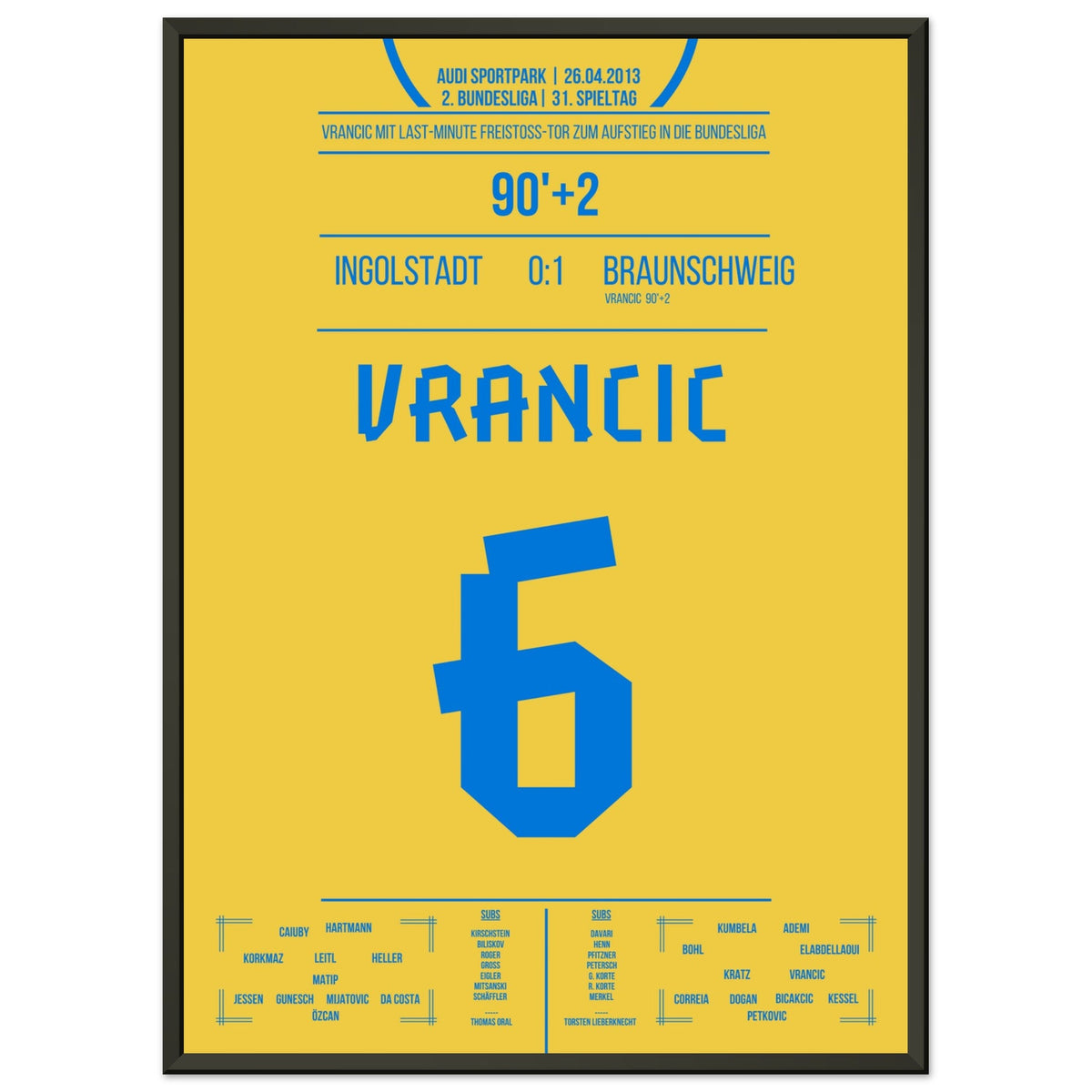 Vrancic free kick goal for promotion to the Bundesliga in 2013