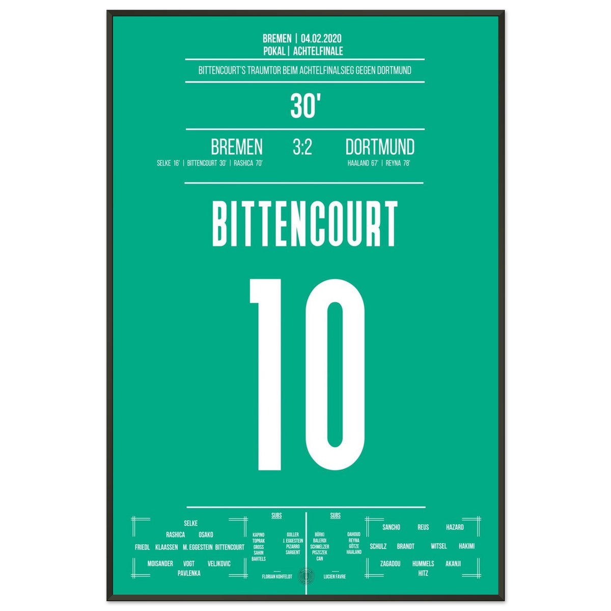 Bittencourt's dream goal in the cup round of 16 against Dortmund