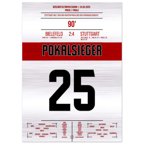(Metal Print) Stuttgart's cup victory in 2025