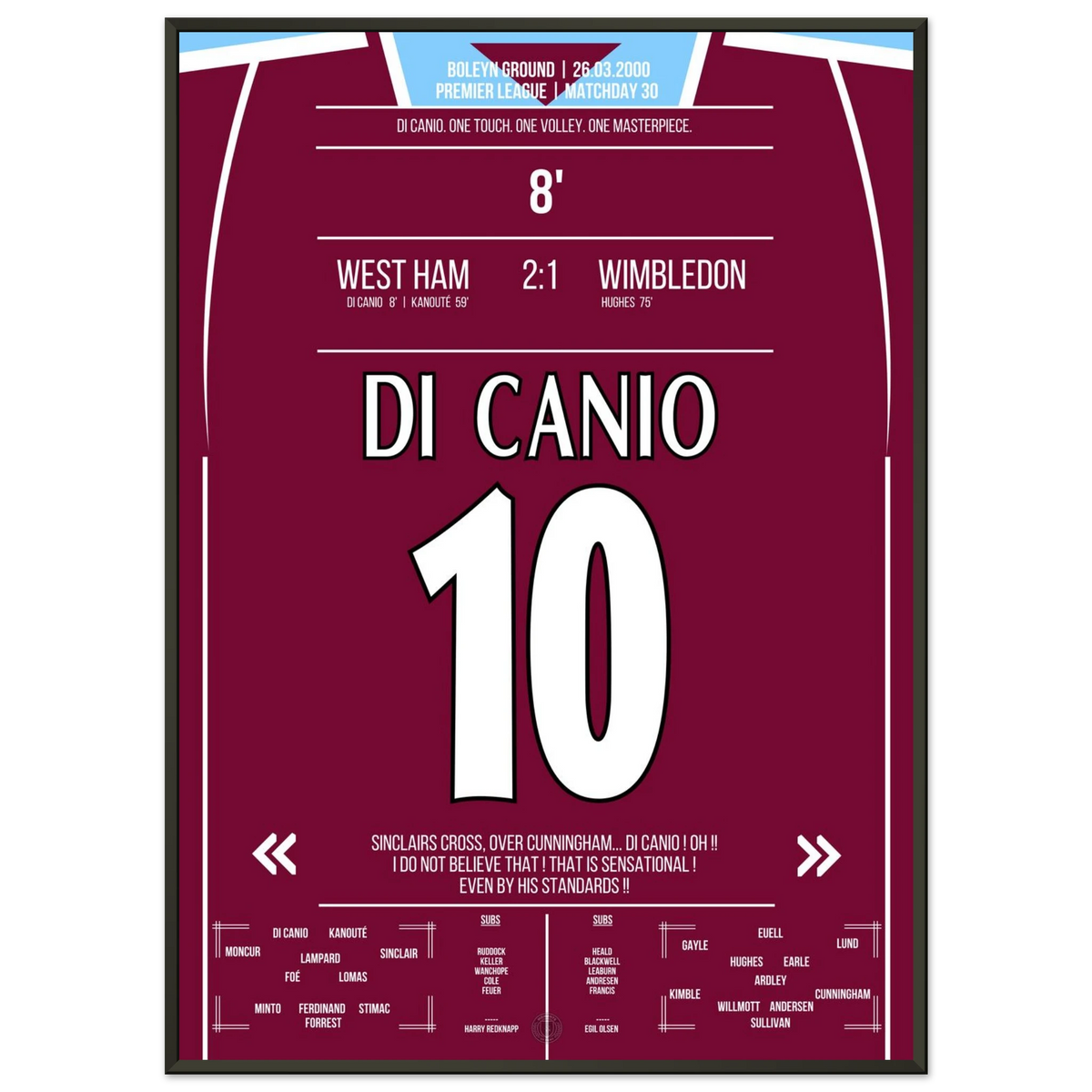 Di Canio magical volley against Wimbledon