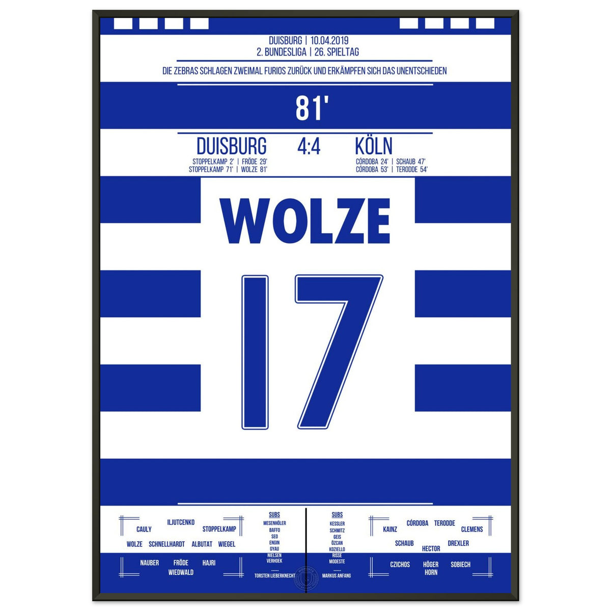 Wolze's Freistoßtor zum Ausgleich bei wildem 4:4 gegen Köln in 2019