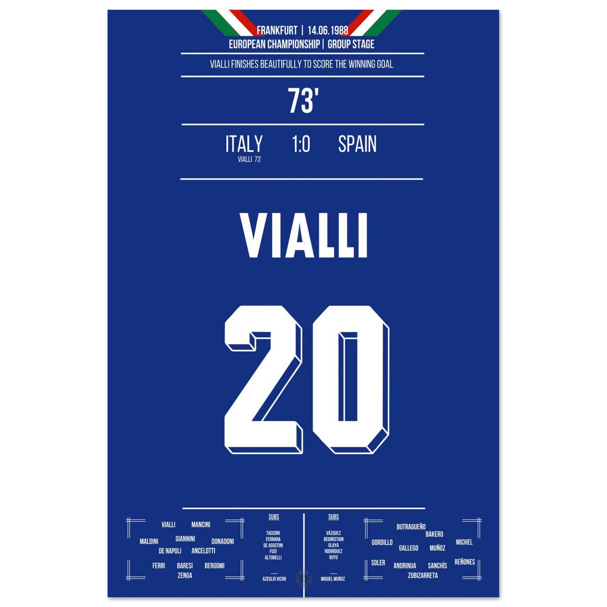 Vialli's winning goal against Spain at the 1988 European Championship