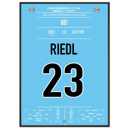 Riedl's winning goal for the Lions in the derby against Bayern in 1999
