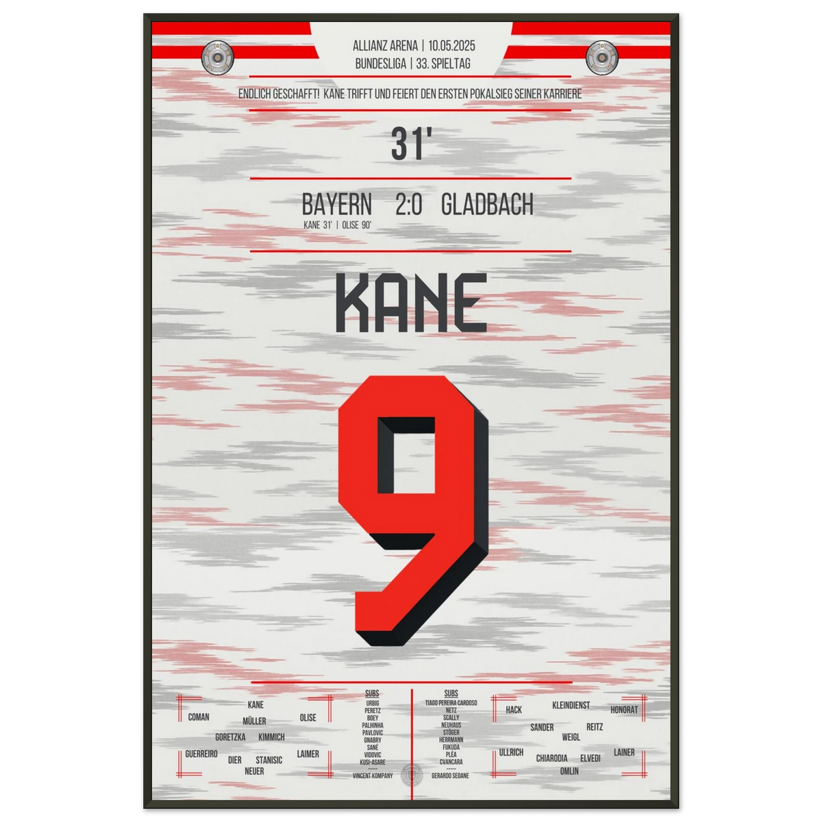 Kane scores and wins the first title of his career by winning the German championship