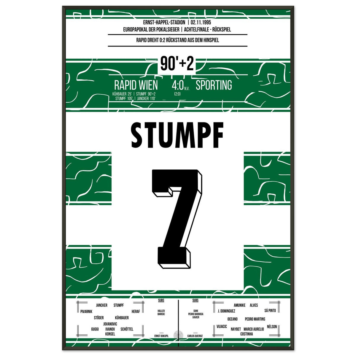 Rapid overturns a 0-2 first leg deficit against Sporting in 1995
