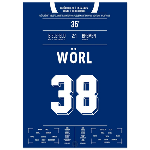 Wörl shoots Bielefeld with a dream goal towards the cup semi-finals