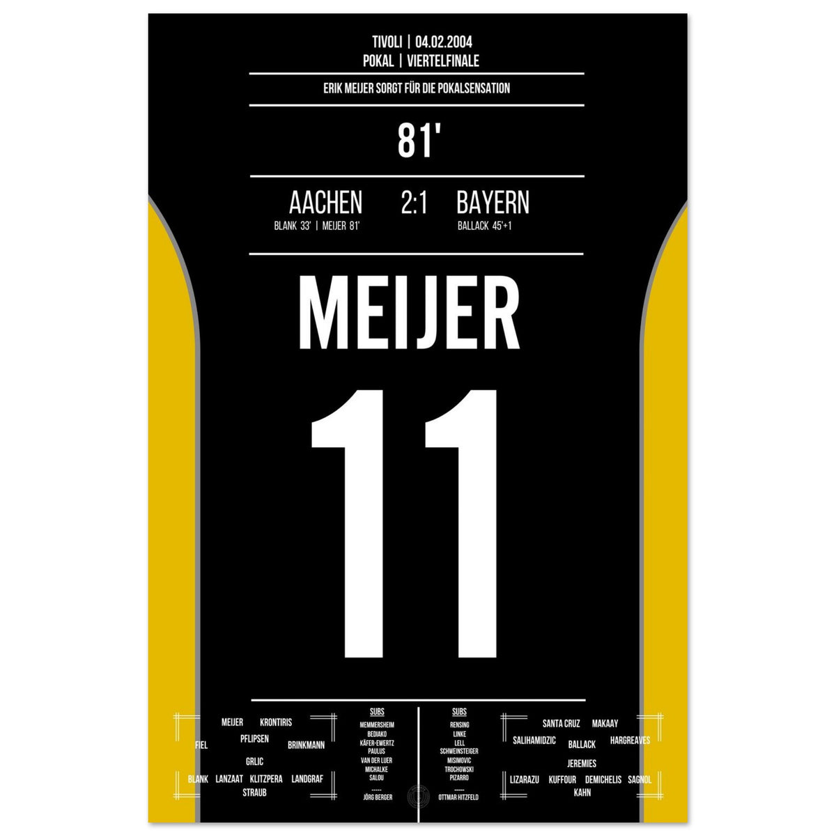 Meijer heads Aachen to a cup sensation against Bayern in 2004