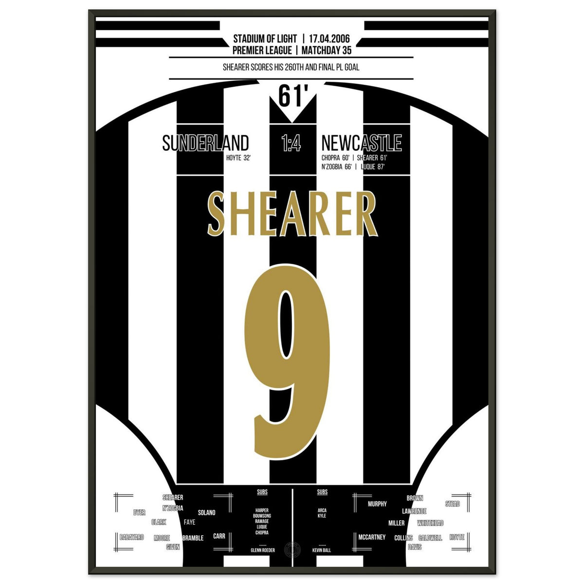 Shearer's final and 260th PL goal