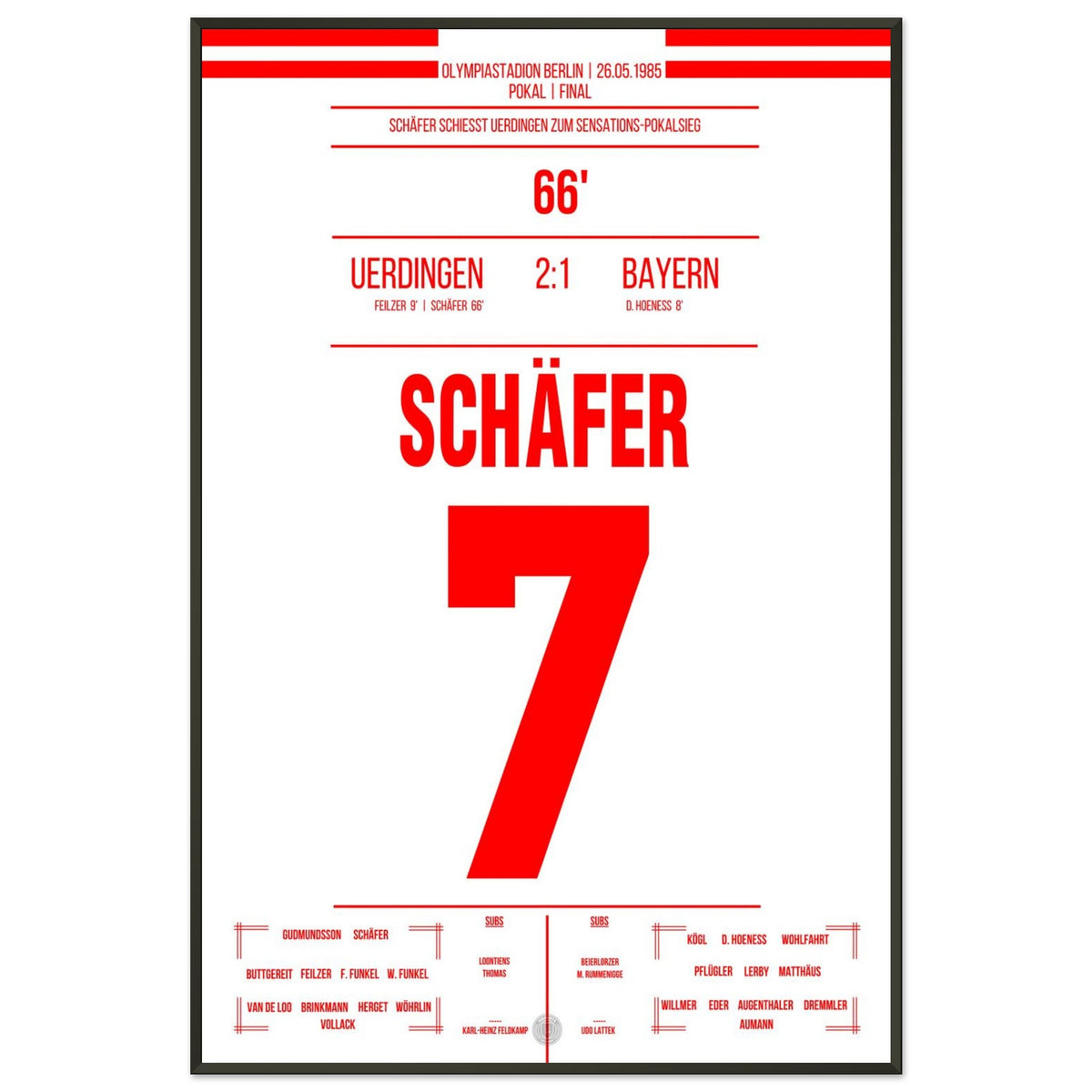 Uerdingen cup win against Bayern in 1985