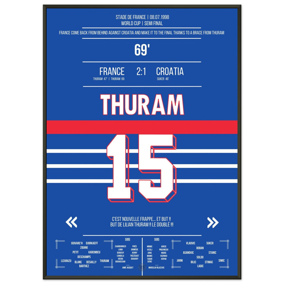 Thuram brace leads Les Bleus to the 1998 World Cup final