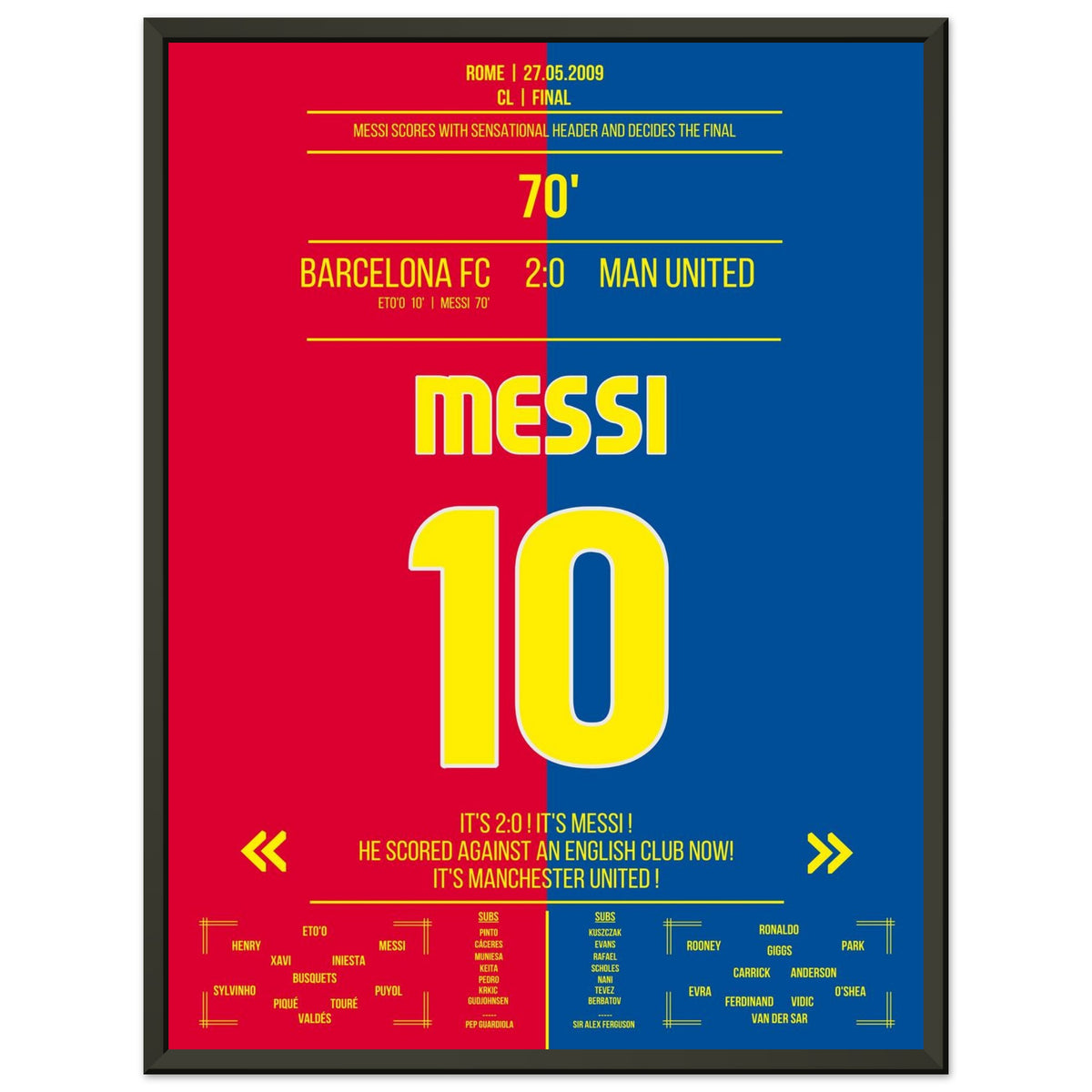 Messi's header goal in the 2009 final against Man Utd