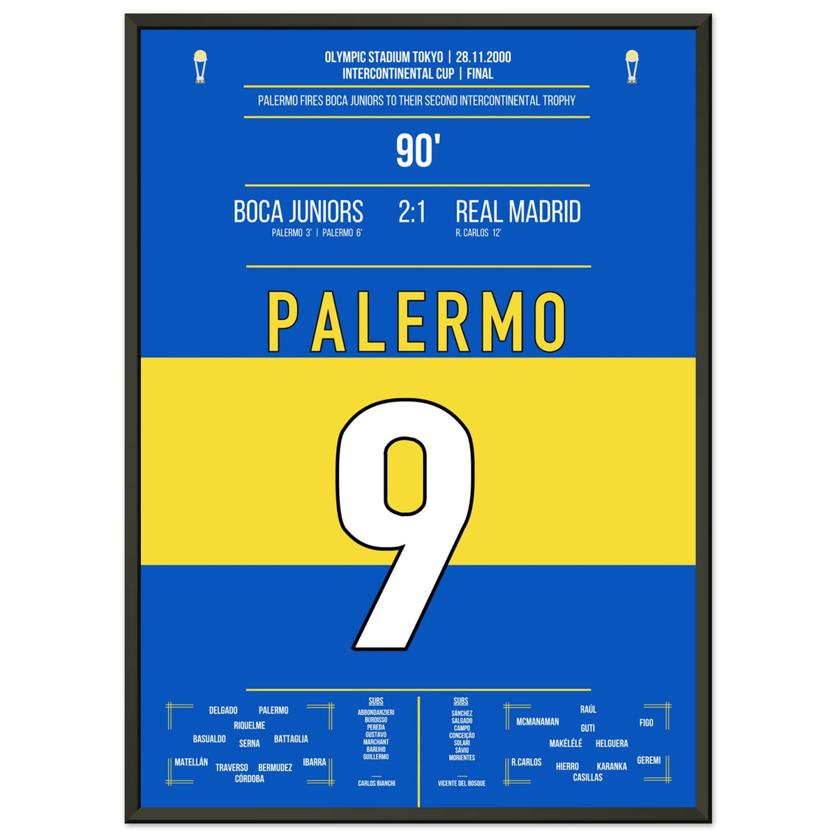 Palermo becomes the hero in the final victory of Boca Juniors against Real in 2000.