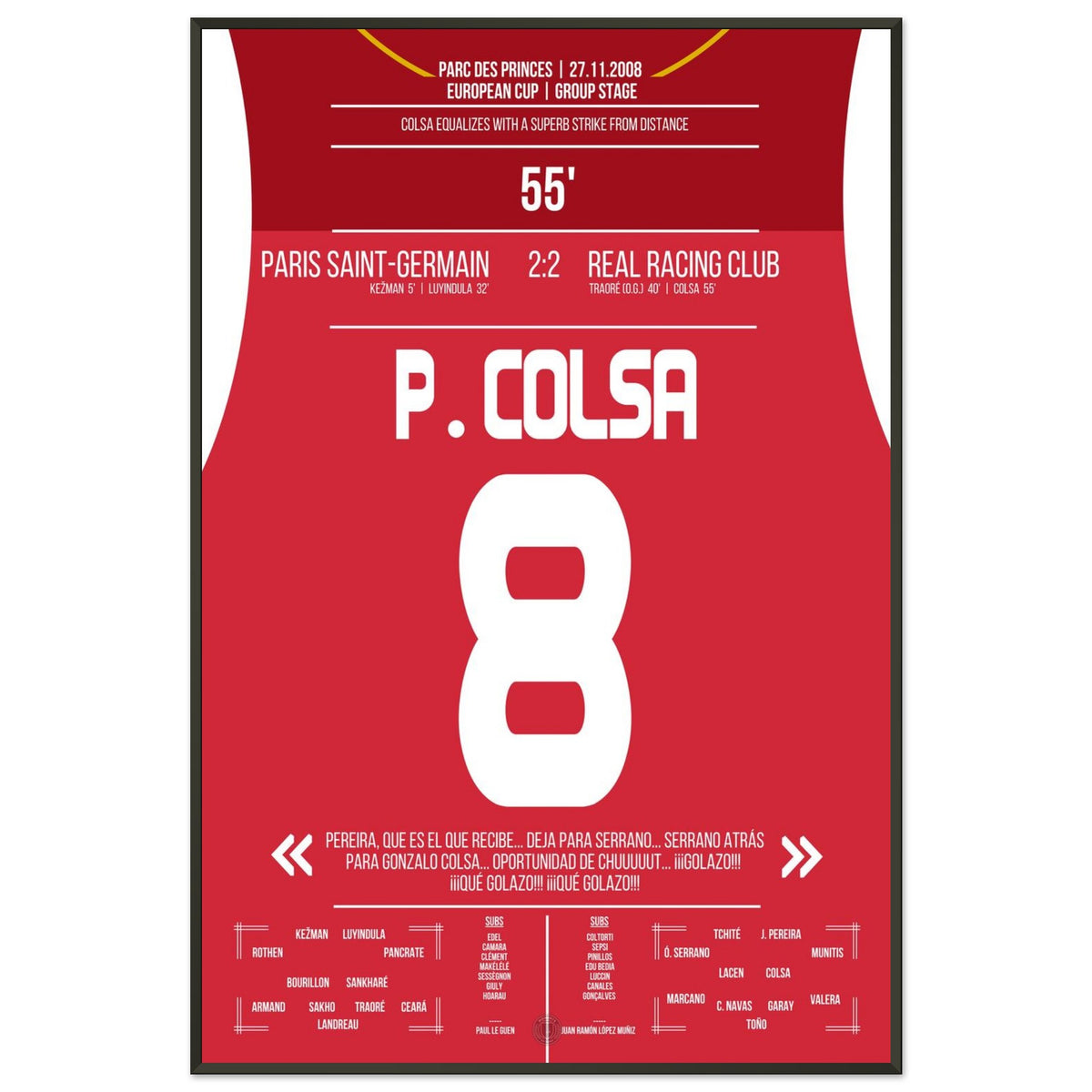 Colsa's dream goal from distance against PSG in 2008