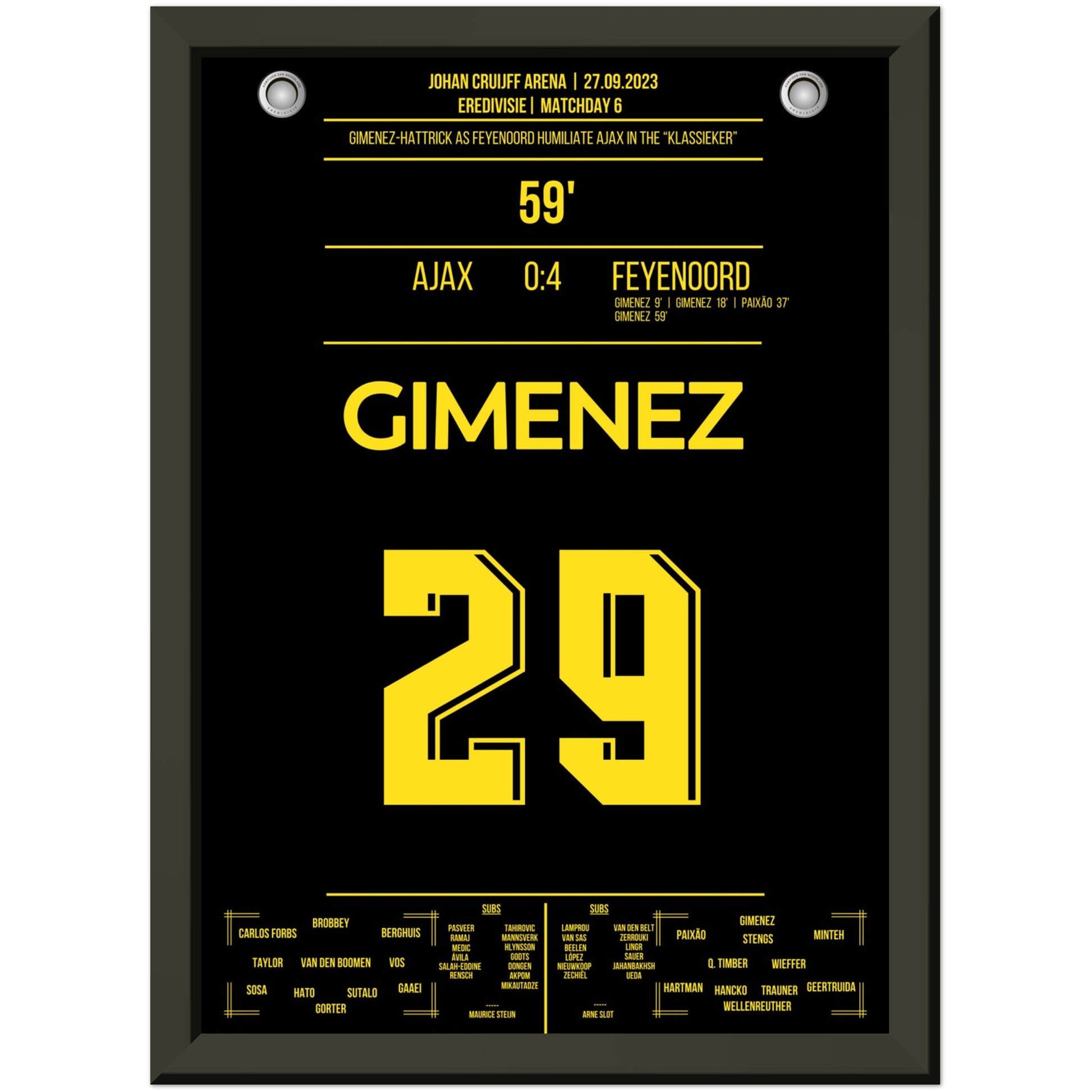 Gimenez-Hattrick bei 4-0 Sieg im "Klassieker" 2023 A4-21x29.7-cm-8x12-Premium-Semi-Glossy-Paper-Metal