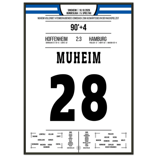 90'+4! Muheim completes legendary comeback win in Sinsheim
