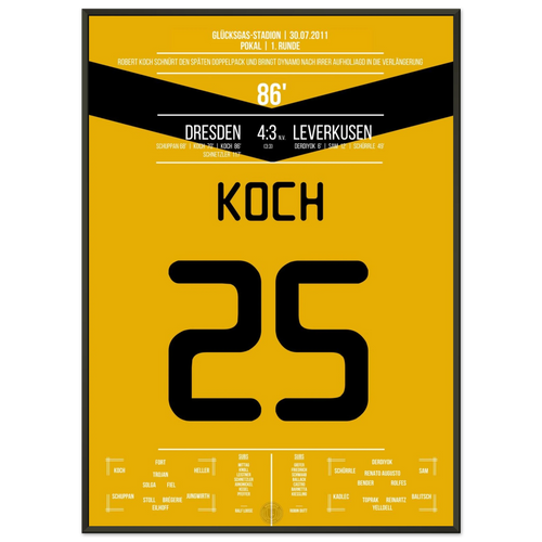 Koch scores twice and leads Dresden into extra time in their legendary cup win against Leverkusen