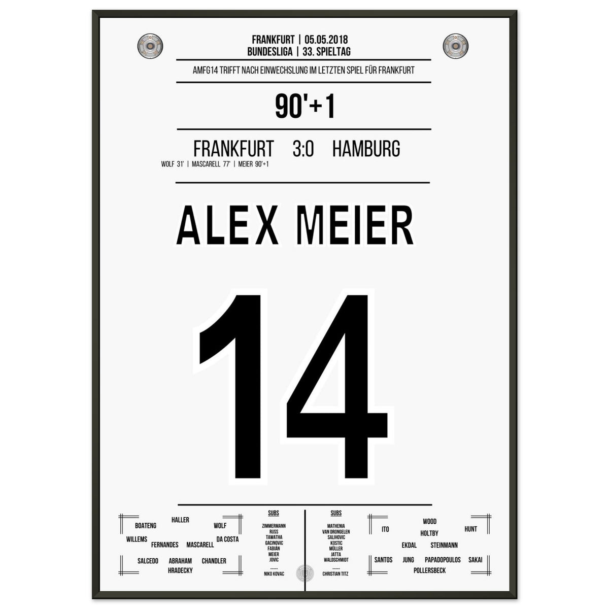 Alex Meier's last farewell goal in 2018