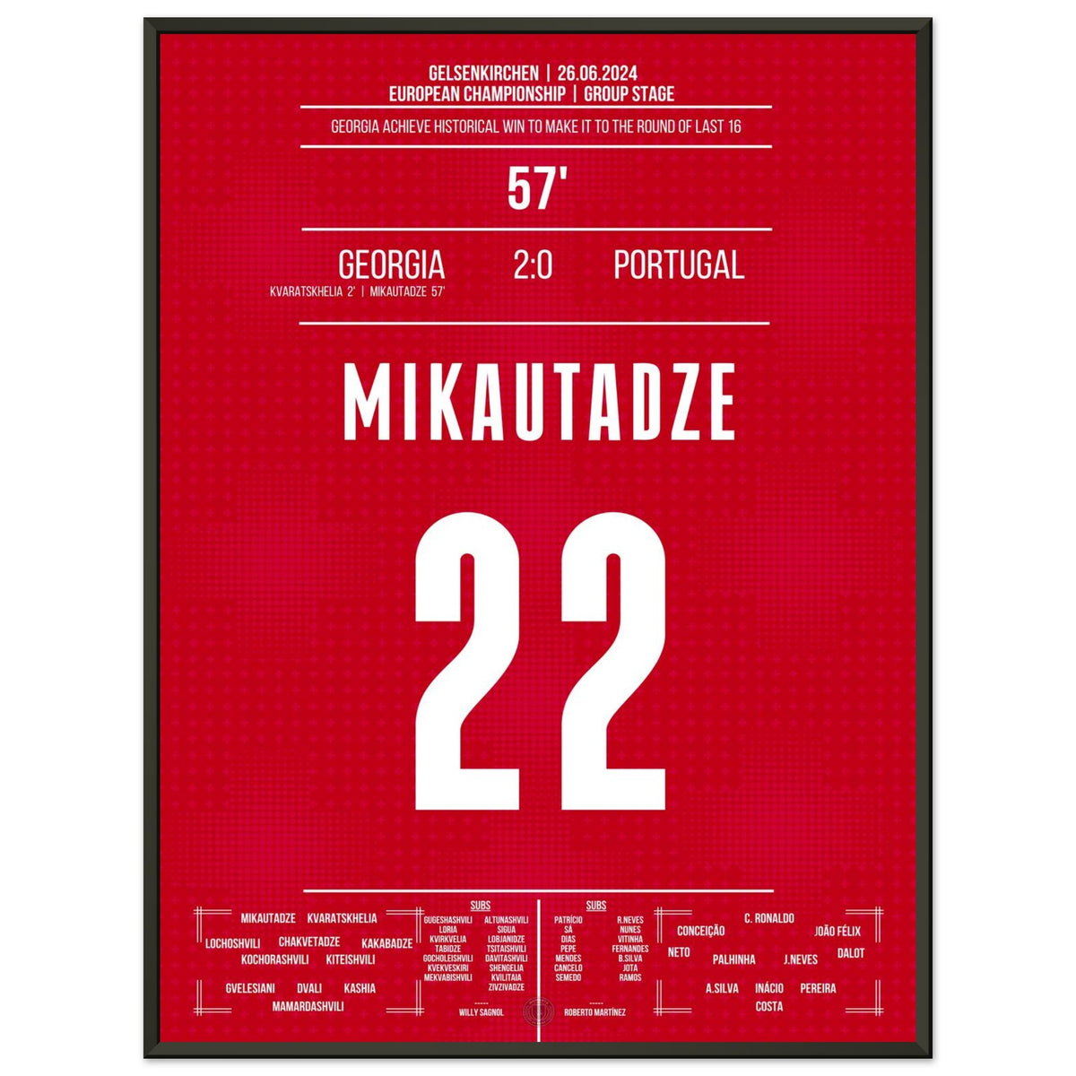 Mikautadze makes the decision in Georgia's historic victory to reach the round of 16