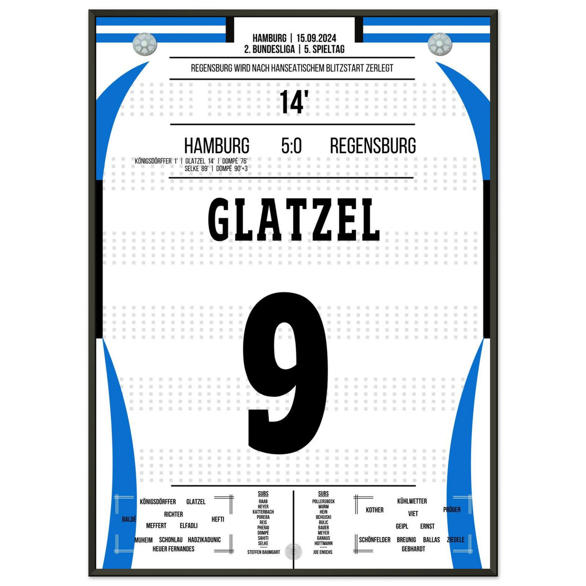 Glatzel scores in Hamburg's massive win against Regensburg