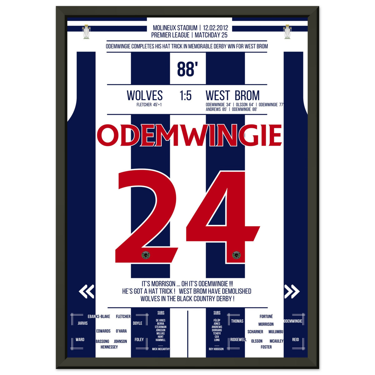 Odemwingie scores hat-trick in Black Country Derby win for West Brom