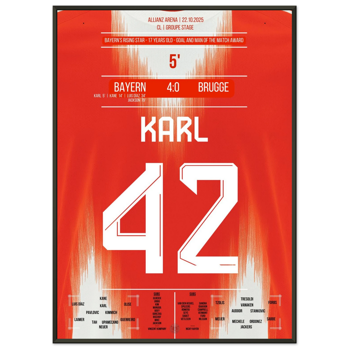 Goal on CL starting eleven debut for 17 year old Lennart Karl