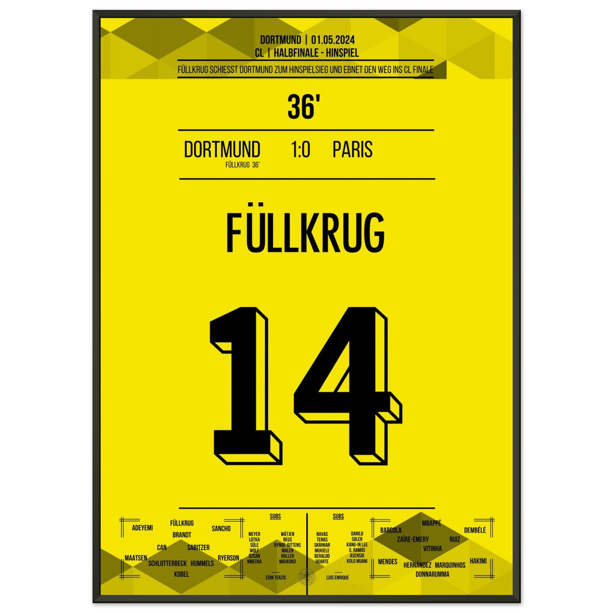 Füllkrug's winning goal in the semi-final first leg against PSG