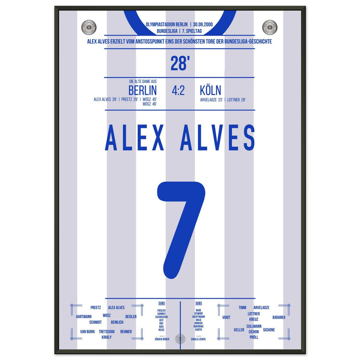 Alex Alves scores the century goal from the halfway line