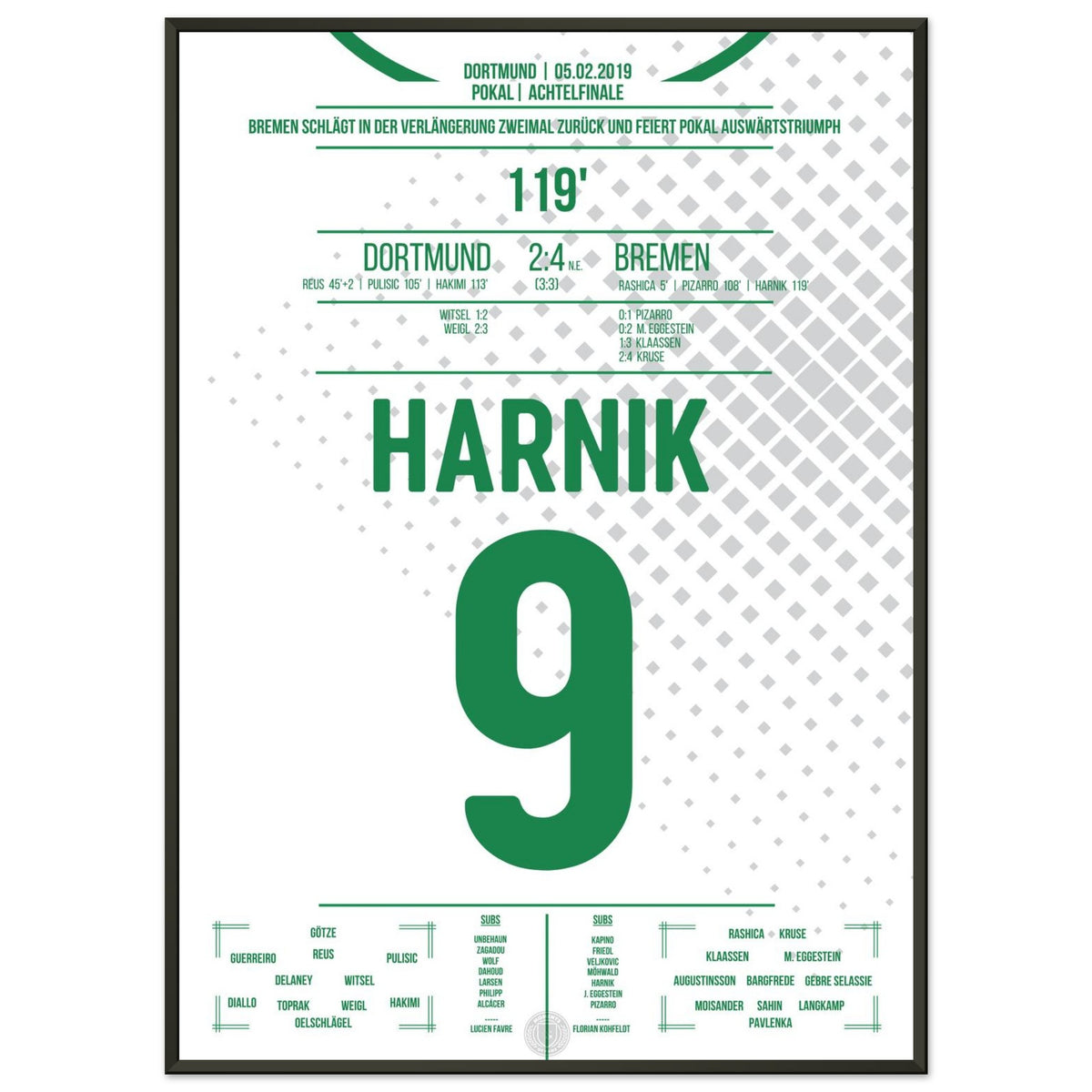 Harnik sends Bremen to the penalty shootout in the 2019 Cup quarterfinals