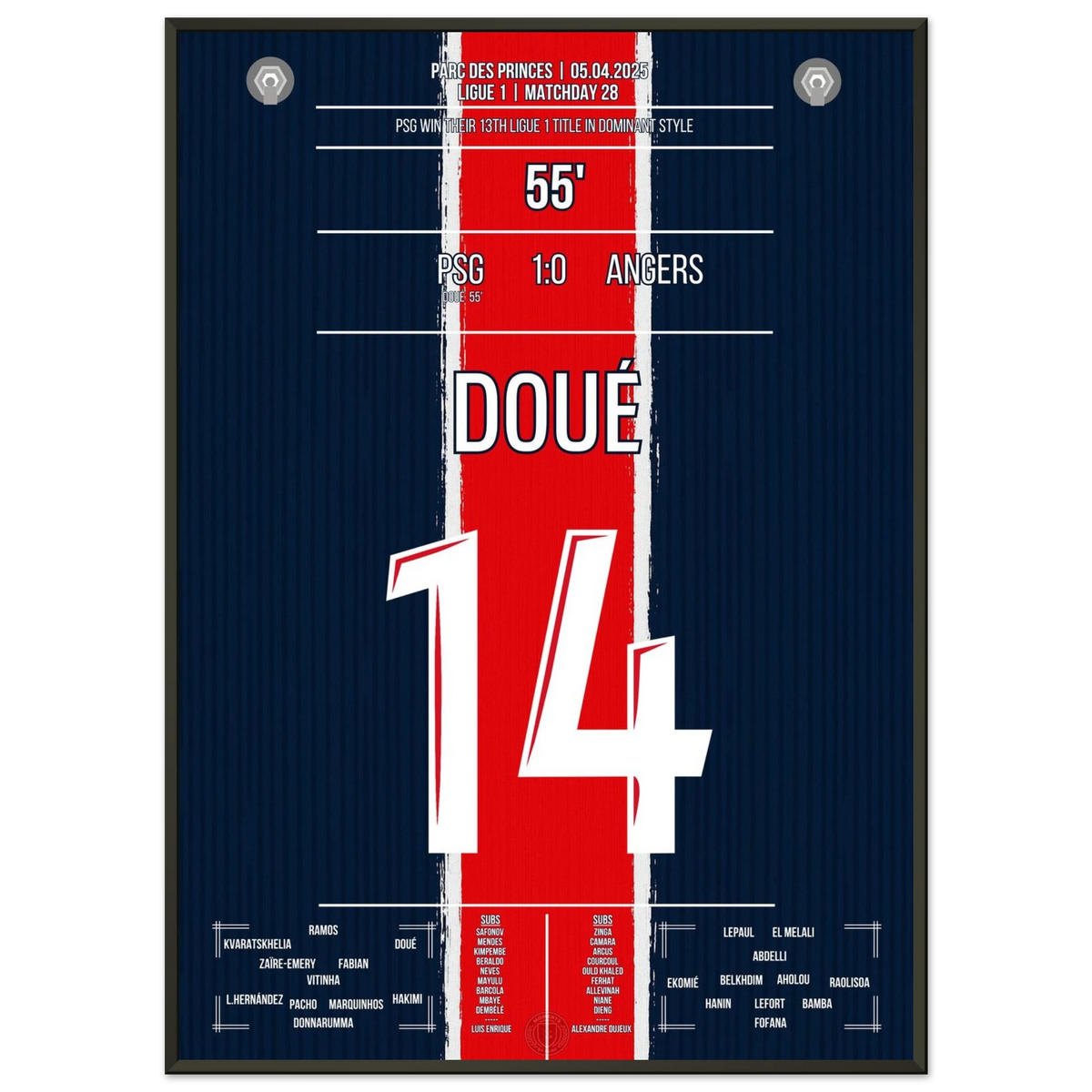 Doué scores and Paris wins its 13th championship title