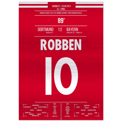 (Metal Print) Robben's goal for the 2013 CL title