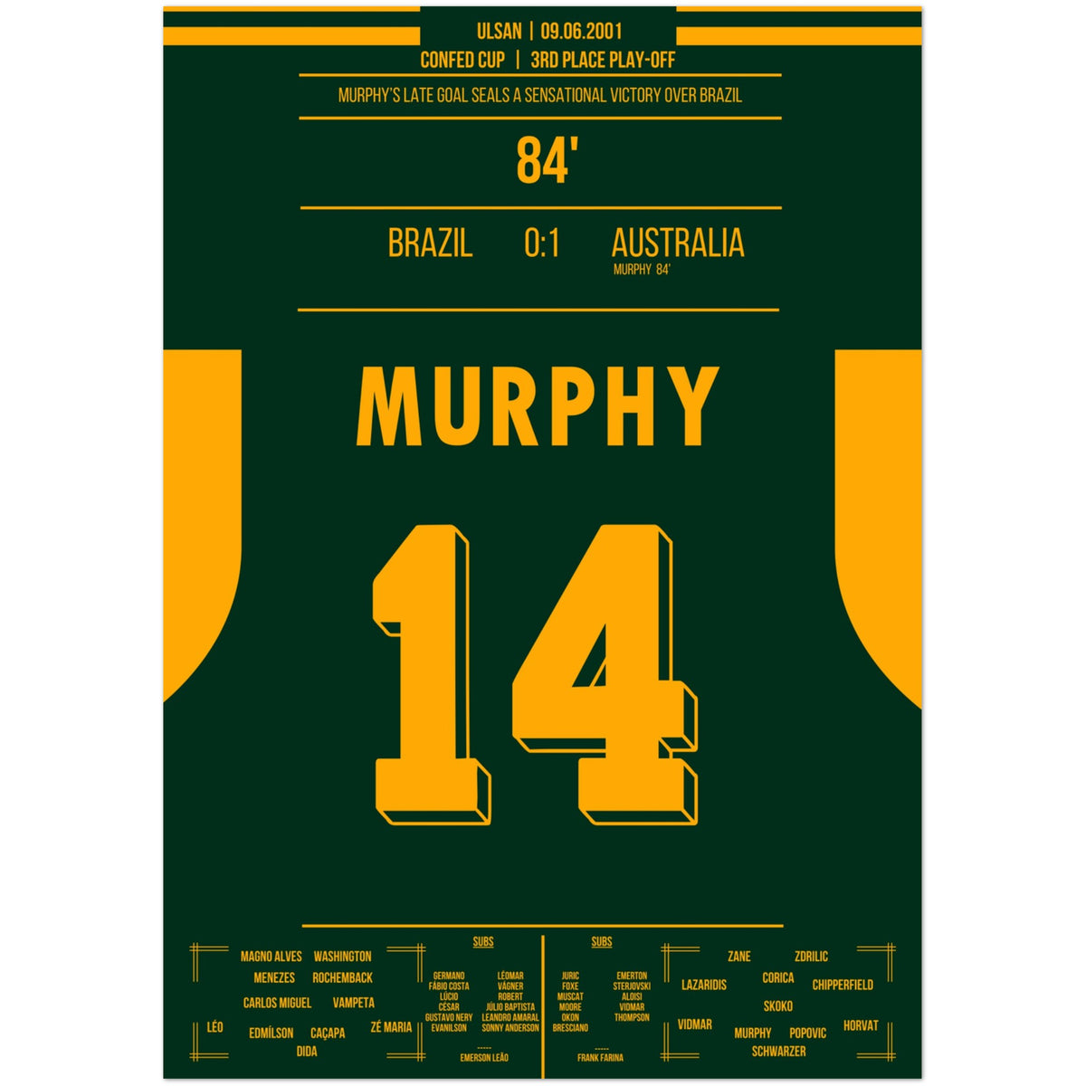 Murphy's later winning goal against Brazil 2001