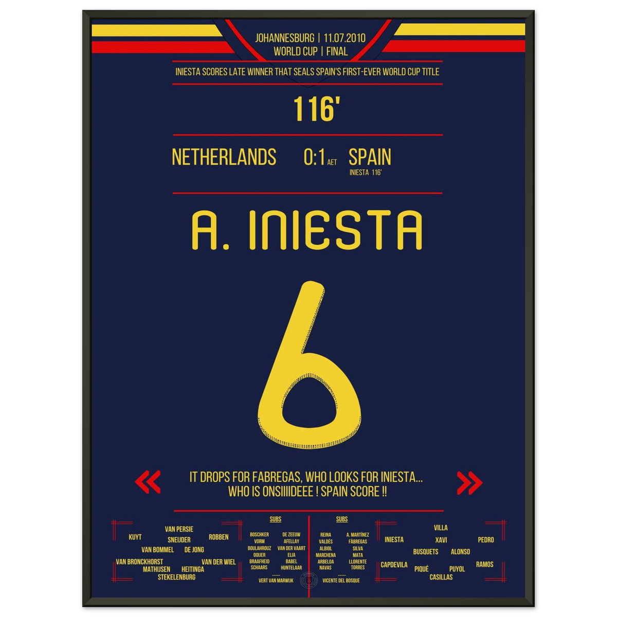 Iniesta's goal to immortality in the 2010 World Cup final against Holland