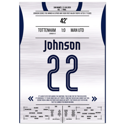 (Metal Print) Johnson's decisive goal in European Cup triumph for Tottenham